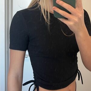 Small Zara black top with two synchs on sides